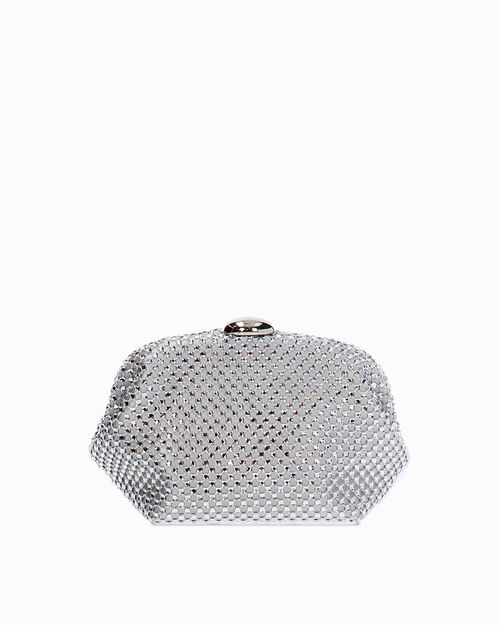 Pochette argento con tracolla removibile, SILVER