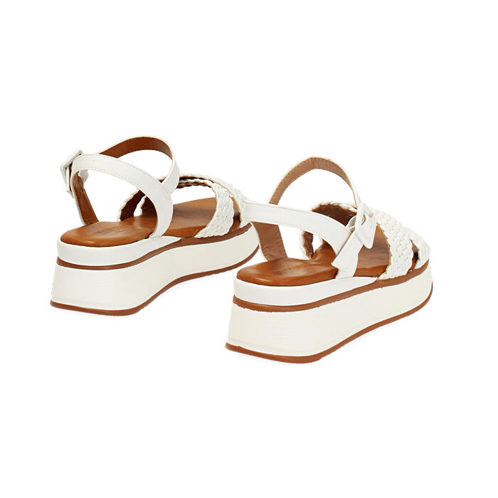 Compensées femme blanches tressées Collection Primadonna Collection