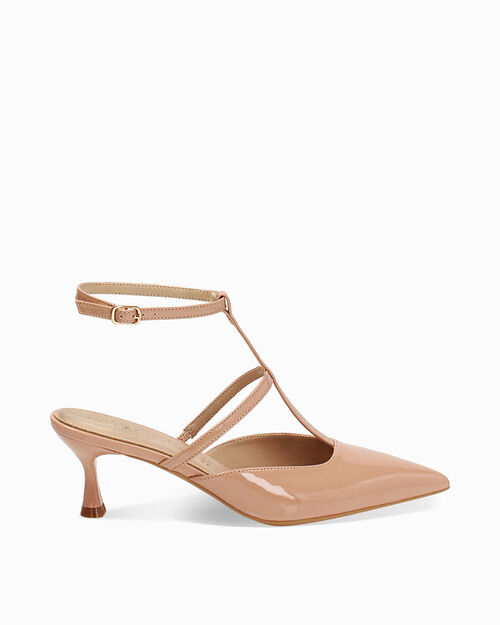 D&eacute;collet&eacute; slingback donna nude con braccialetto, tacco 6 cm, NUDE