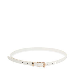 Cintura donna bianco vernice stretta, 25B413456VEBIANUNI, 001a