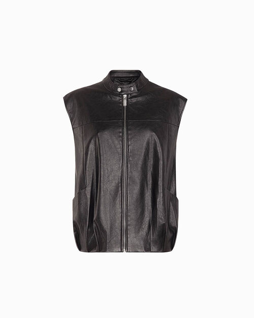 Chaleco marr&oacute;n oscuro con elegantes detalles, DK BROWN