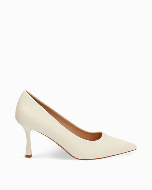 D&eacute;collet&eacute; panna tacco 8 cm, CREAM