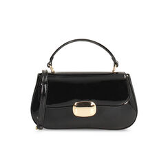 Mini bag nera in vernice con tracolla removibile, Primadonna, 265126560VENEROUNI, 001 preview