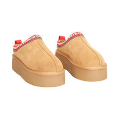 Scarponcini invernali in camoscio camel con suola in gomma di 4,5 cm, Primadonna, 26N801253CMCAME035, 003 preview