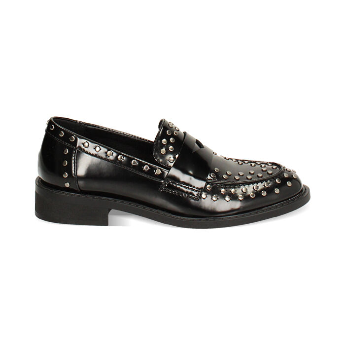 Mocassin noir clouté hotsell