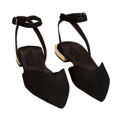 Ballerine slingback nere in microfibra, Primadonna, 214934622MFNERO040, 002a