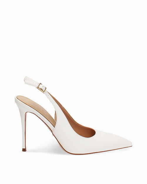 Zapato de sal&oacute;n blanco tac&oacute;n 10 cm, WHITE