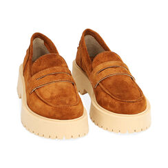 WOMEN SHOES MOCASSINS SUEDE COGN, Primadonna, 21L615001CMCOGN035, 002 preview