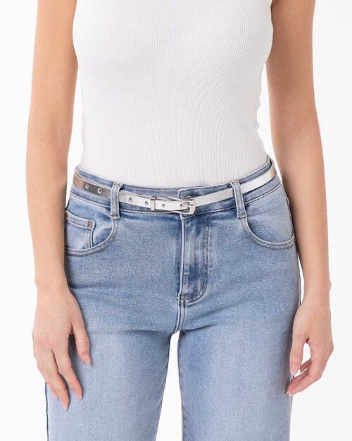 Cintura argento scintillante da donna, SILVER