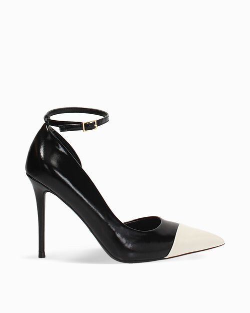 Zapato de sal&oacute;n negro-blanco con tac&oacute;n 10,2 cm, MULTI COLOR