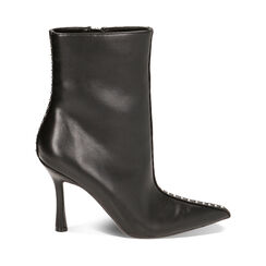 Bottines noires à bouts pointus et talon 9.5 cm, Primadonna, 222100921EPNERO036, 001a