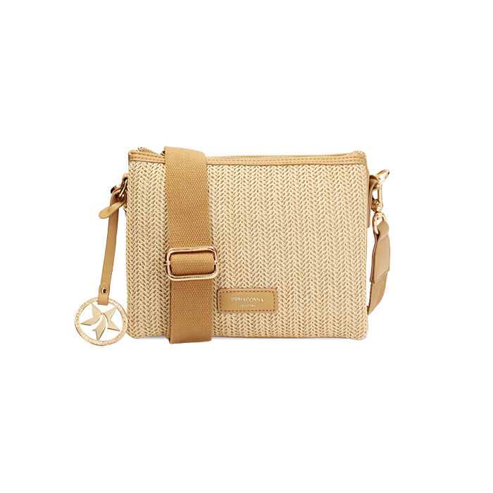 Pochette donna beige in raffia, Primadonna, 255701424RFBEIGUNI