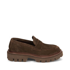 WOMEN SHOES MOCASSINS SUEDE MORO, 22S211309CMMORO037, 001a