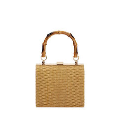 Mini bag donna camel in raffia, Primadonna, 251111941RFCAMEUNI, 001a
