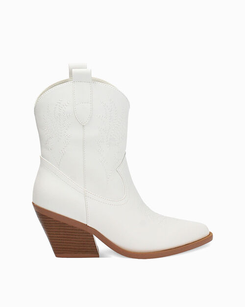 Tronchetti texani bianchi tacco 6,5 cm, WHITE