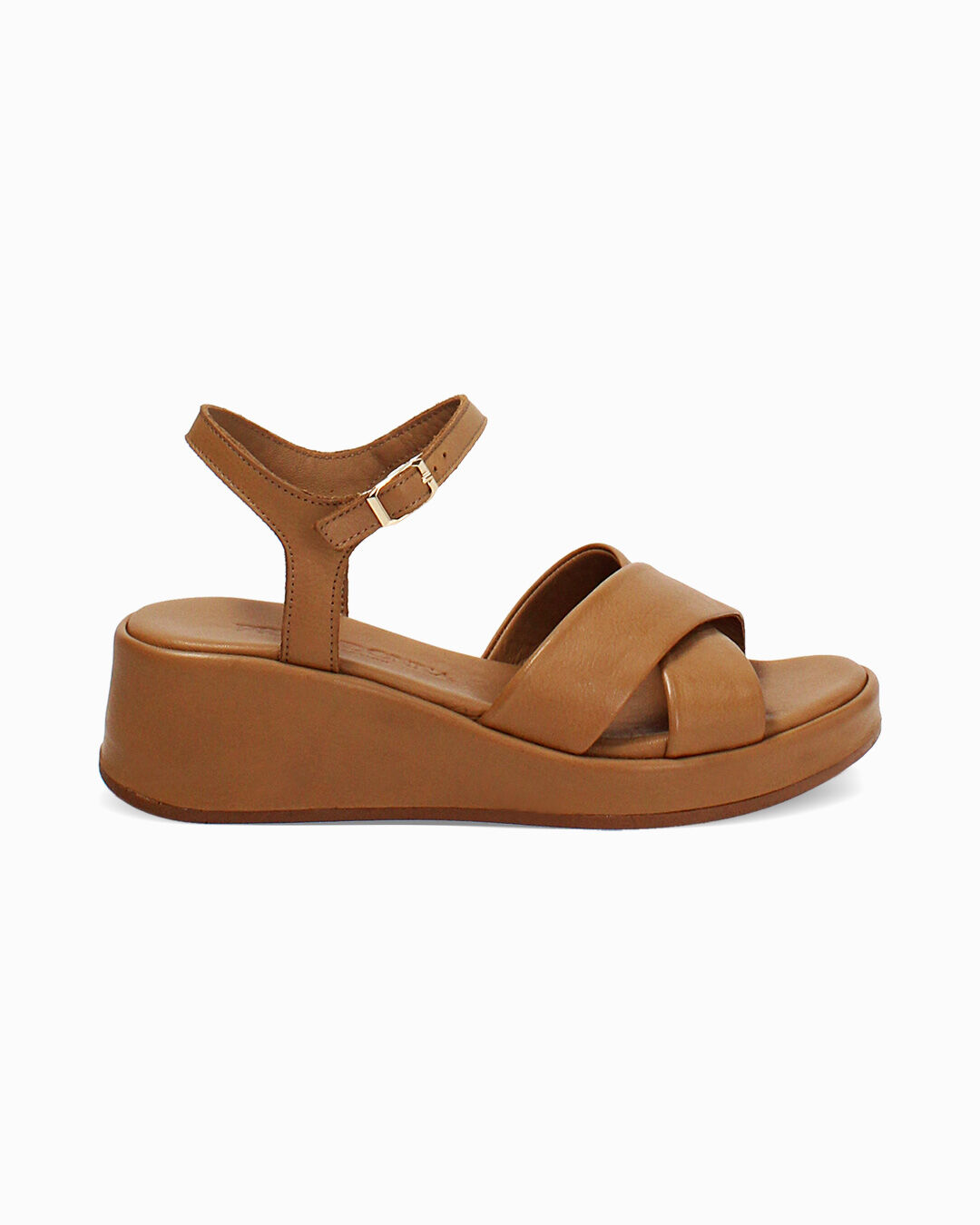 Zeppe in pelle cognac tacco 5,2 cm