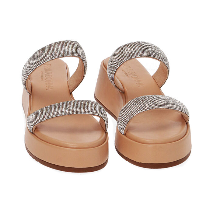Ciabatte donna nude zeppa 5 5 cm Primadonna Collection