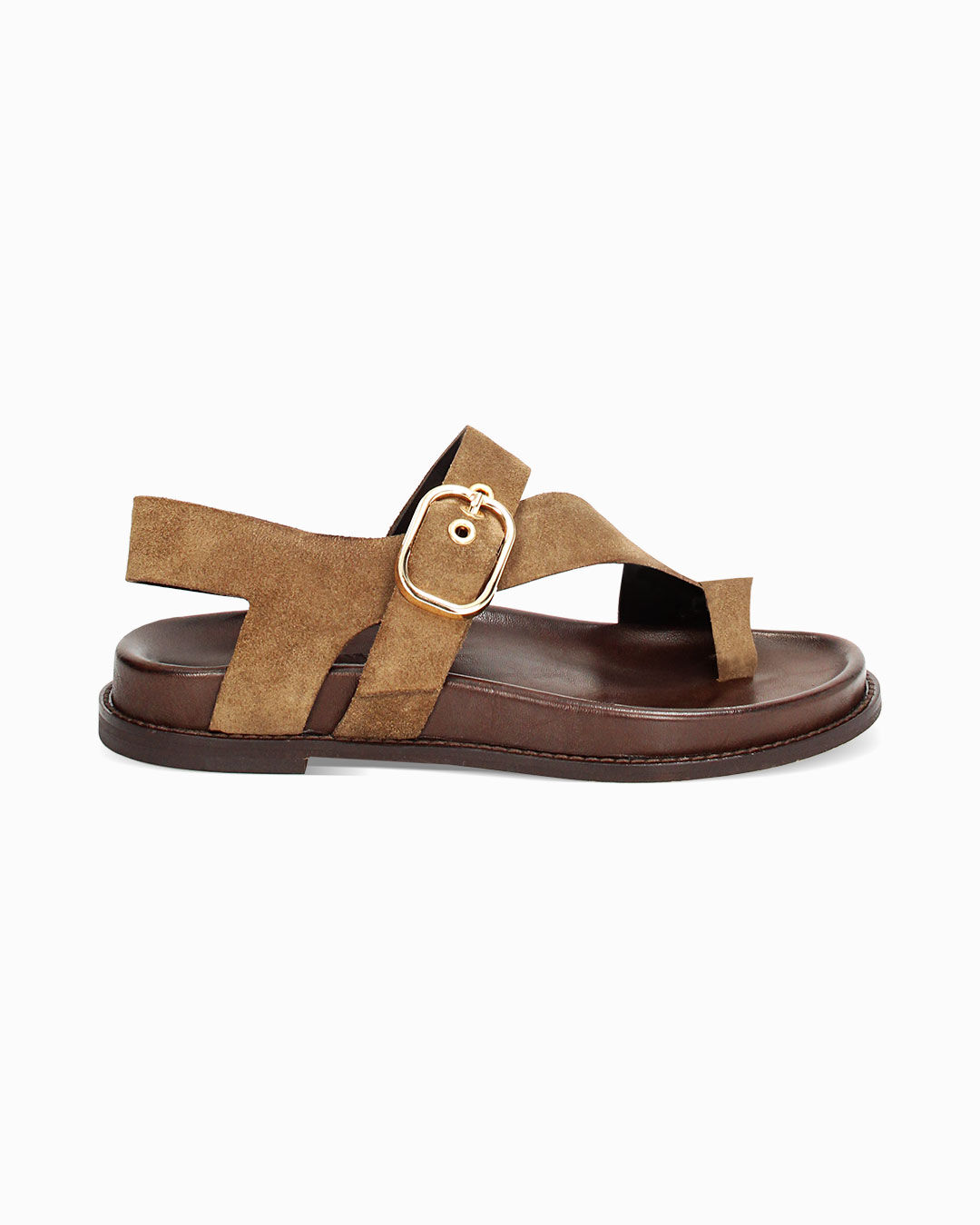 Sandali bassi donna taupe in camoscio