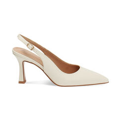 Décolleté slingback donna panna, tacco 8 cm, Primadonna, 254902503EPPANN036, 001 preview
