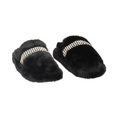 Pantoufles noires en fourrure synthétique avec semelle en caoutchouc, Primadonna, 264753241FUNERO035, 003 preview