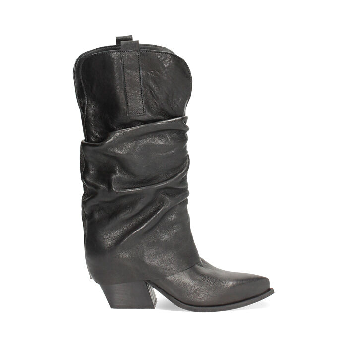 WOMEN SHOES BOOTS LEATHER NERO, Primadonna, 251020644PENERO036