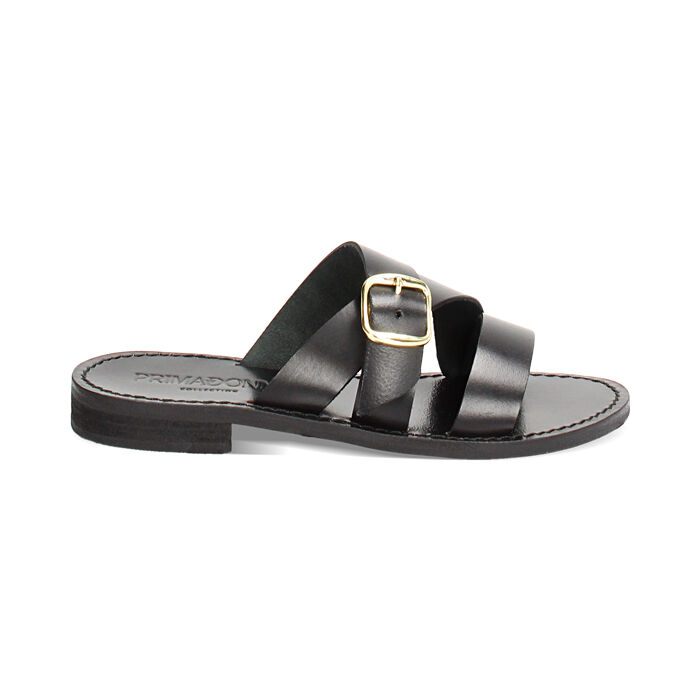 WOMEN SHOES FLAT COW LEATHER NERO, Primadonna, 23B814026VANERO035