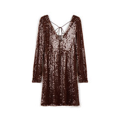 Robe marron en paillettes avec détails lumineux, Primadonna, 26C925117PLMARRL, 001a