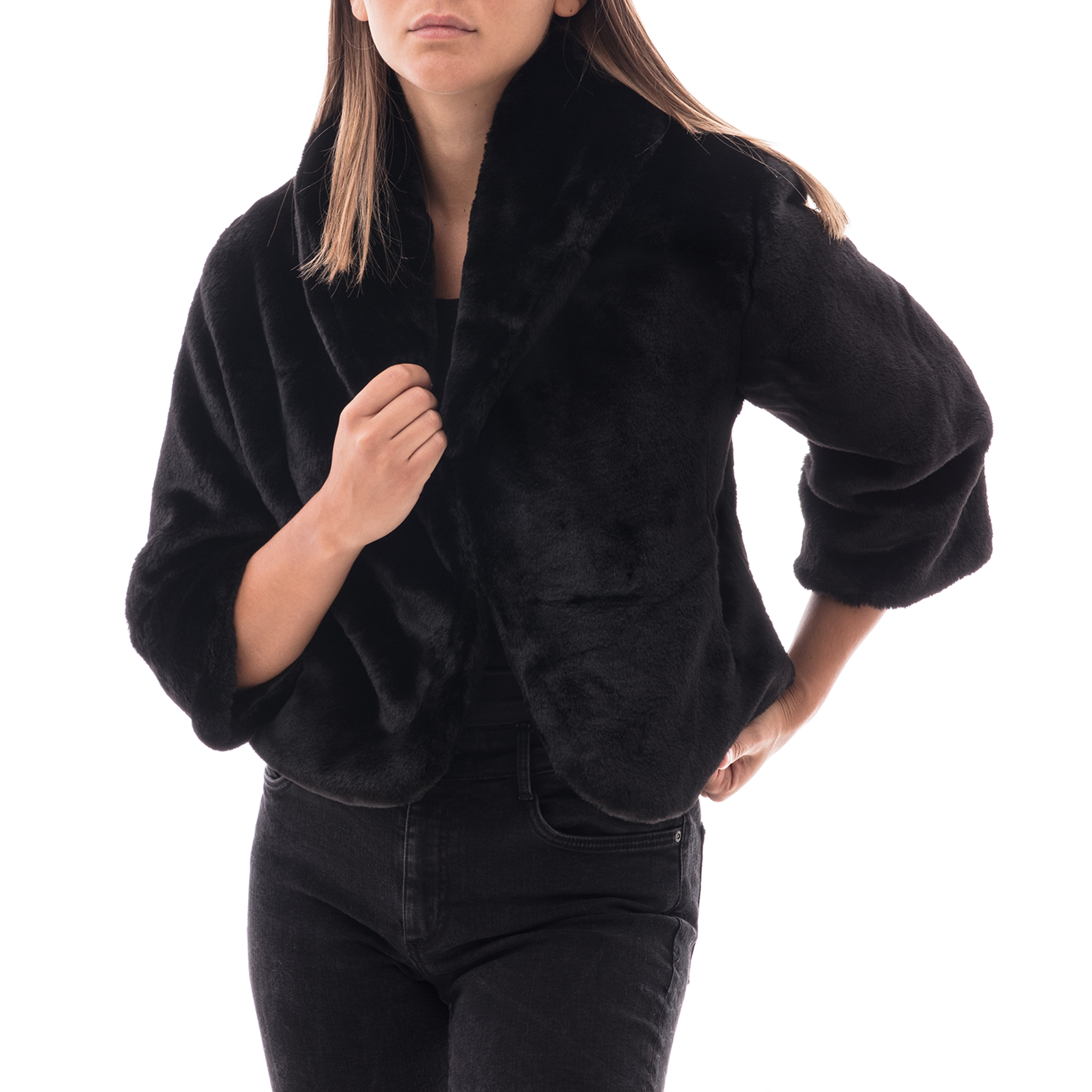 pelliccia nera donna