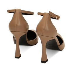 Décolleté cinturino beige, tacco 9,5 cm, Primadonna, 222159707EPBEIG035, 003 preview