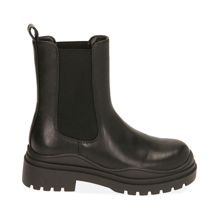 Chelsea boots neri, tacco 4 cm , Primadonna, 200626120EPNERO035
