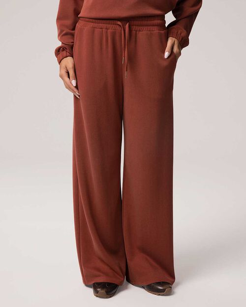 Pantalon de jogging orange jambe large, ORANGE