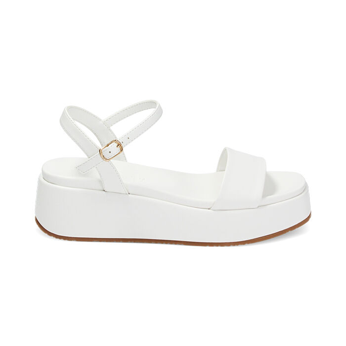 Zeppe bianche, platform 5 cm, Primadonna, 234960228EPBIAN035
