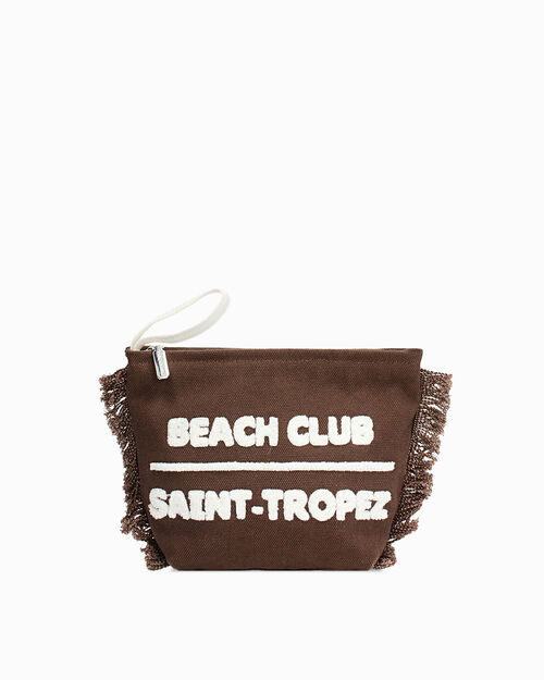 Trousse canvas testa di moro versatile, DK BROWN