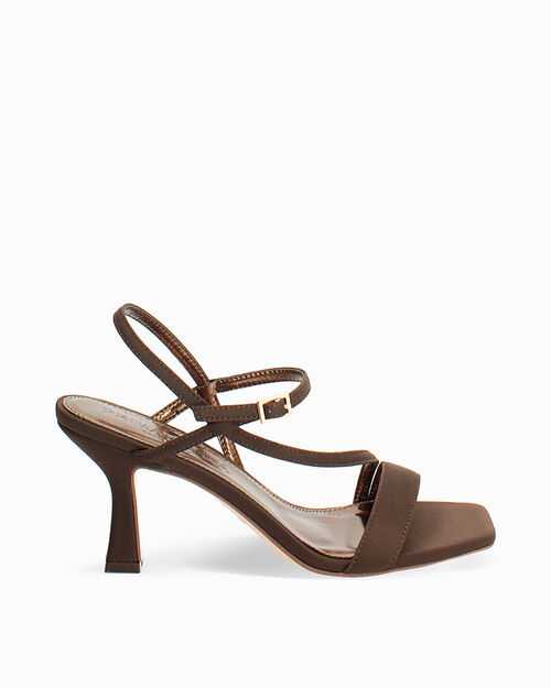 Sandali con tacco testa di moro 7,5 cm, DK BROWN