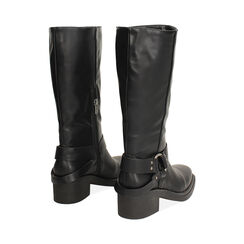 Biker neri con tacco 5 cm, Scarpe, 27P686110EPNERO035, 004 preview