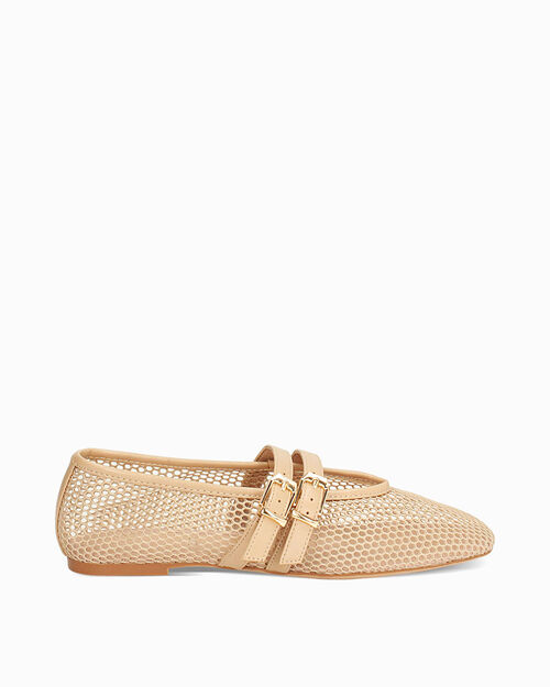 Ballerine donna beige traforate, 