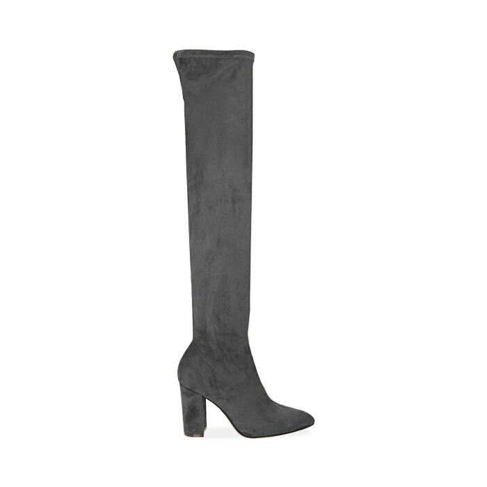 Mosqueteras para mujer grises en microfibra, tacón 9 cm | Primadonna  Collection \