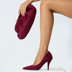 Escarpin bordeaux en microfibre avec talon de 9 cm, Primadonna, 262744601MFBORD035, 003 preview