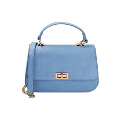 Mini bag celeste a mano in microfibra, Primadonna, 215124677MFCELEUNI, 001 preview