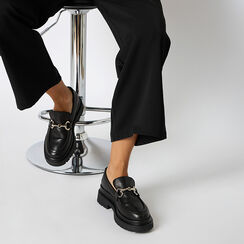 CALZATURA MOCASSINO PELLE LAVATA NERO, Primadonna, 261050500PANERO036, 002a