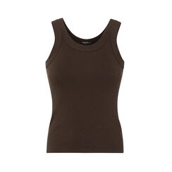 Camiseta sin mangas marr&oacute;n oscuro con detalles chic, Primadonna, 27B463201TSMOROL, 001a