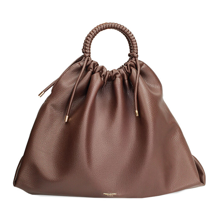 Borsa a mano testa di moro con manico circolare, Primadonna, 262341875EPMOROUNI