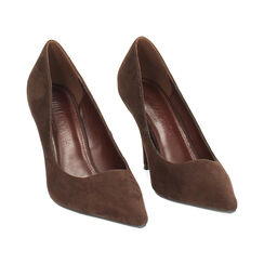 Salón de microfibra marrón oscuro con tacón de 9 cm, Primadonna, 262744601MFMORO036, 004 preview