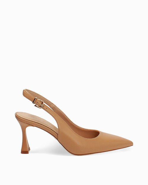 Zapato de sal&oacute;n camel tac&oacute;n 7,5 cm, CAMEL