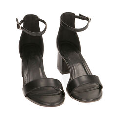 Sandali neri, tacco 5,5 cm, Primadonna, 232770301EPNERO036, 002 preview
