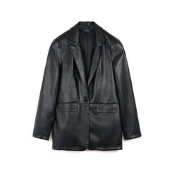 Chaqueta negra de material sintético con detalles modernos., Primadonna, 266541203EPNEROL, 001a