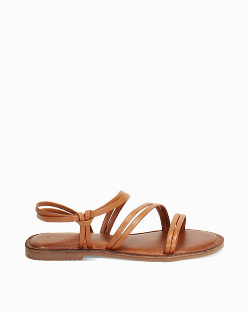 Sandali bassi cognac eleganti, COGNAC