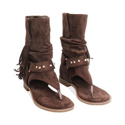 Sandalias planas marr&oacute;n oscuro con tiras, Primadonna, 274922901MFMORO035, 003 preview