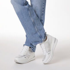 Sneakers bianche tacco 6,5 cm, Scarpe, 272850919EPBIAN035, 002a