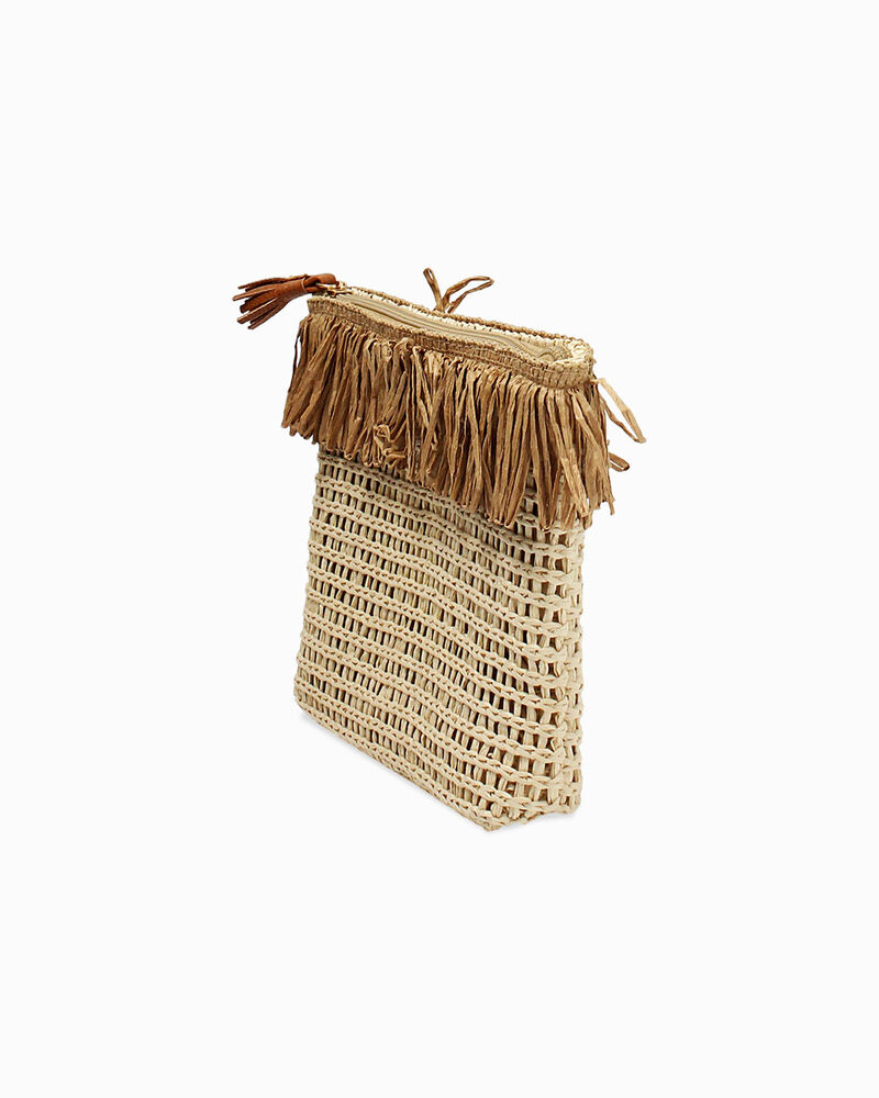 Pochette donna da mare in paglia beige image number null